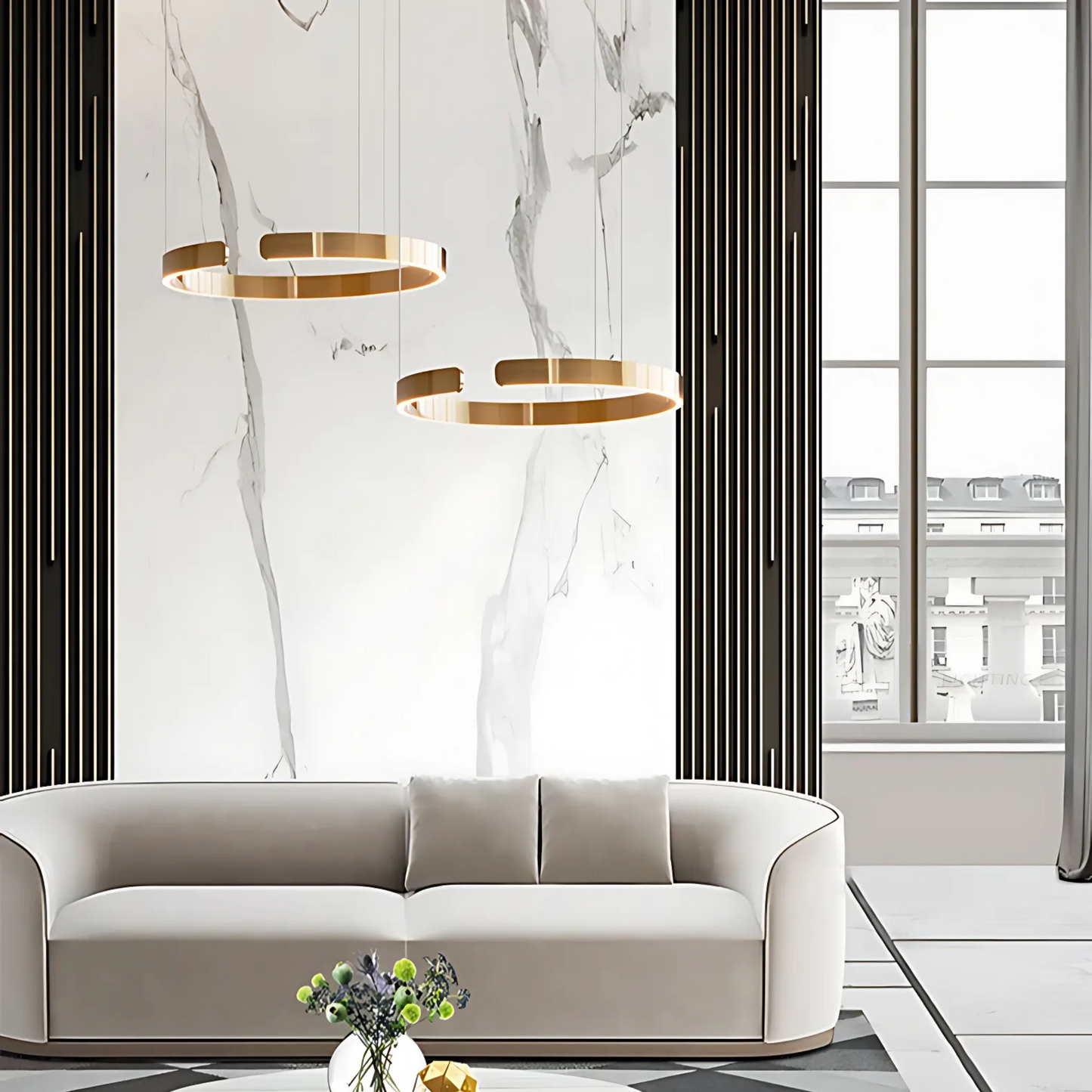 Chic Contemporary Halo Pendant Light