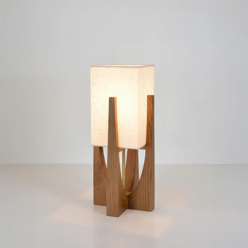 Luxury Elegant Japanese-Style Walnut Floor Lamp