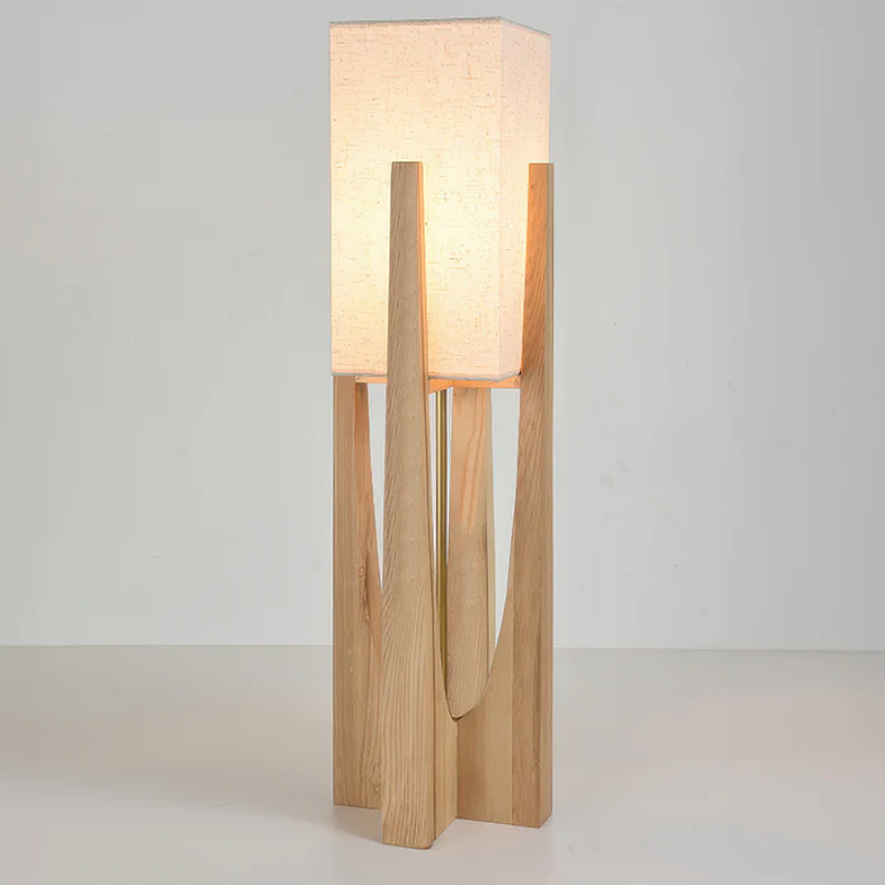 Luxury Elegant Japanese-Style Walnut Floor Lamp