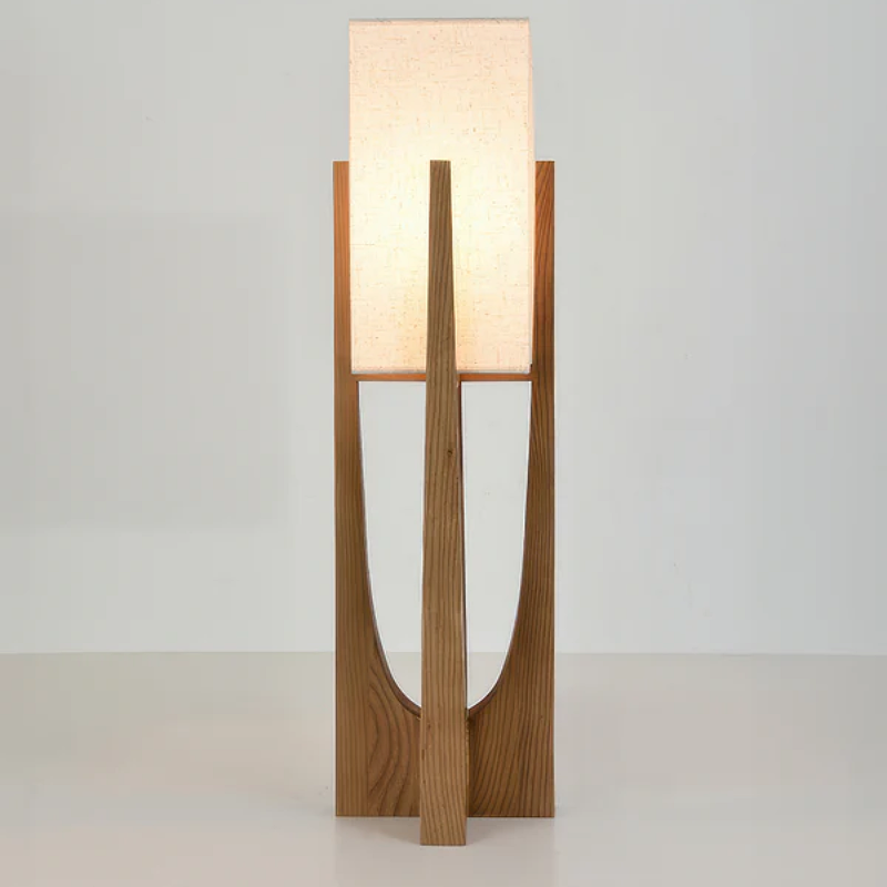 Luxury Elegant Japanese-Style Walnut Floor Lamp