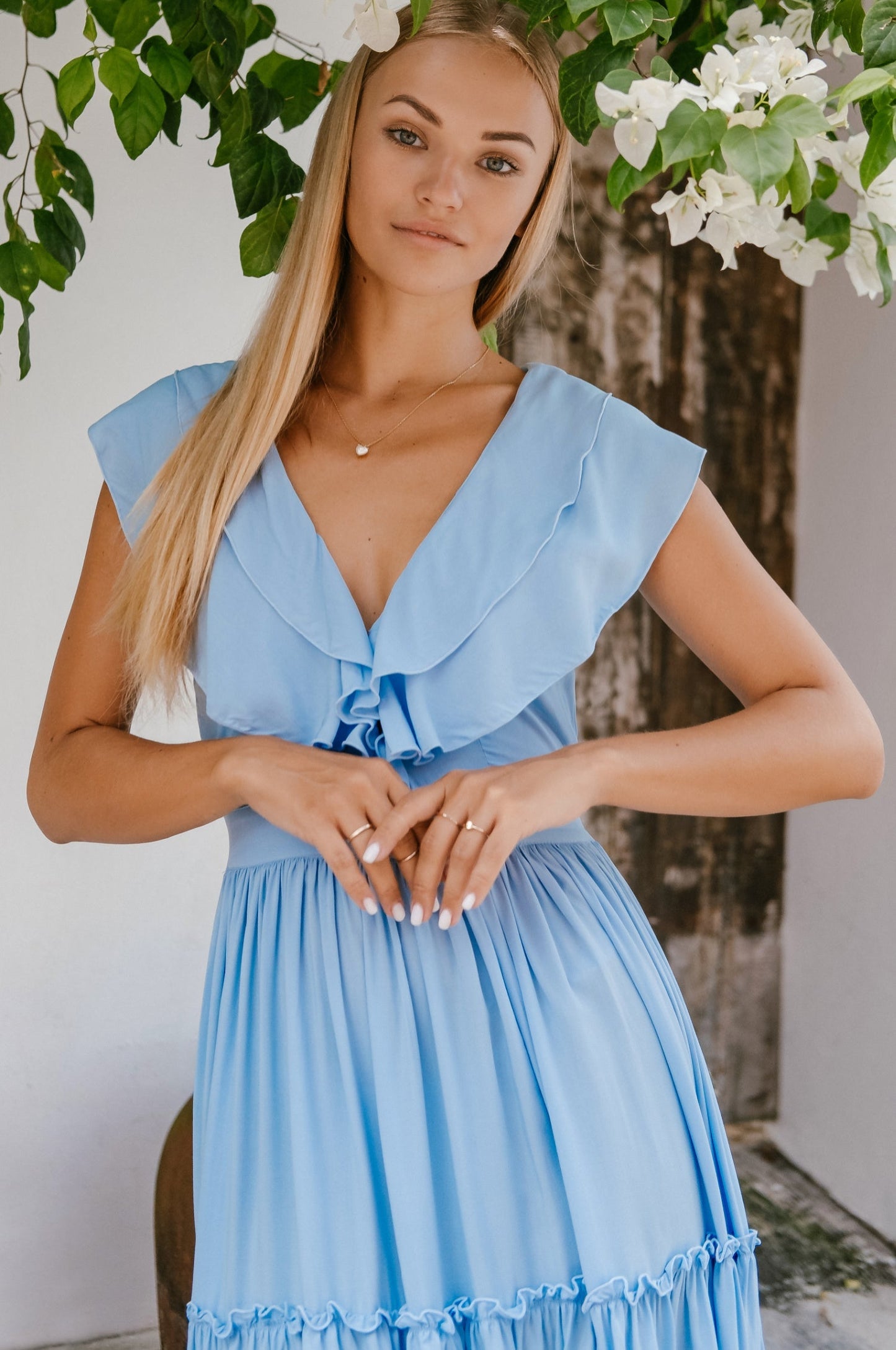 Charming Ruffle Midi Dress for a Timeless Look