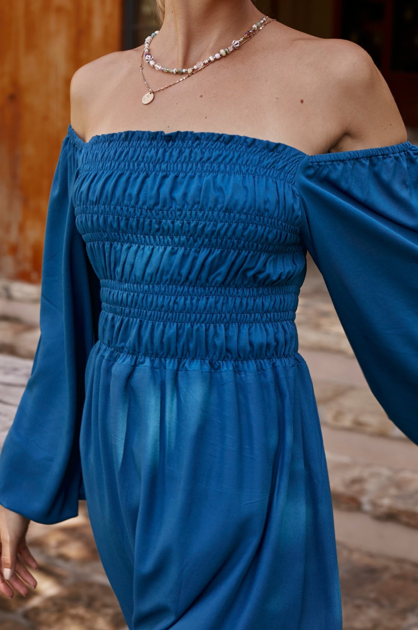 Enchanting Off-Shoulder Smocked Dress for Romantic Moments