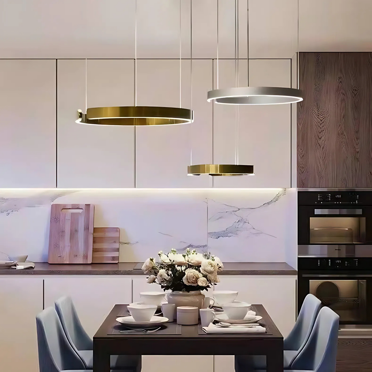 Chic Contemporary Halo Pendant Light