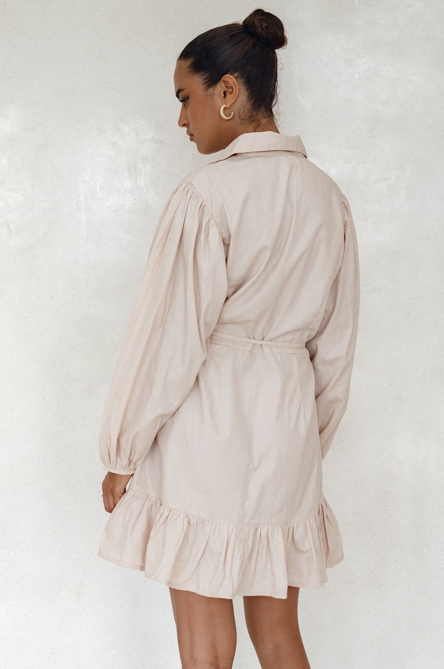 Chic Malina Cotton Mini Dress with Button Details
