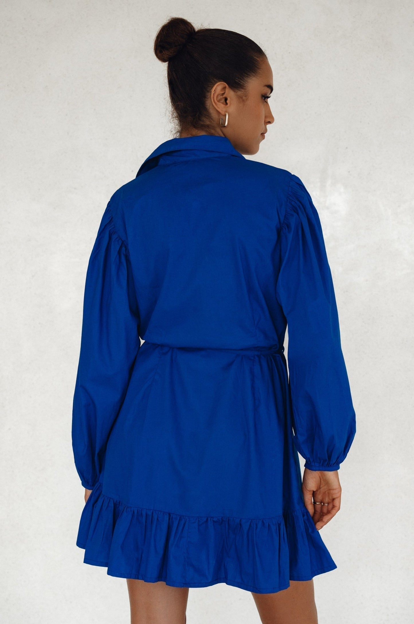 Chic Malina Cotton Mini Dress with Button Details