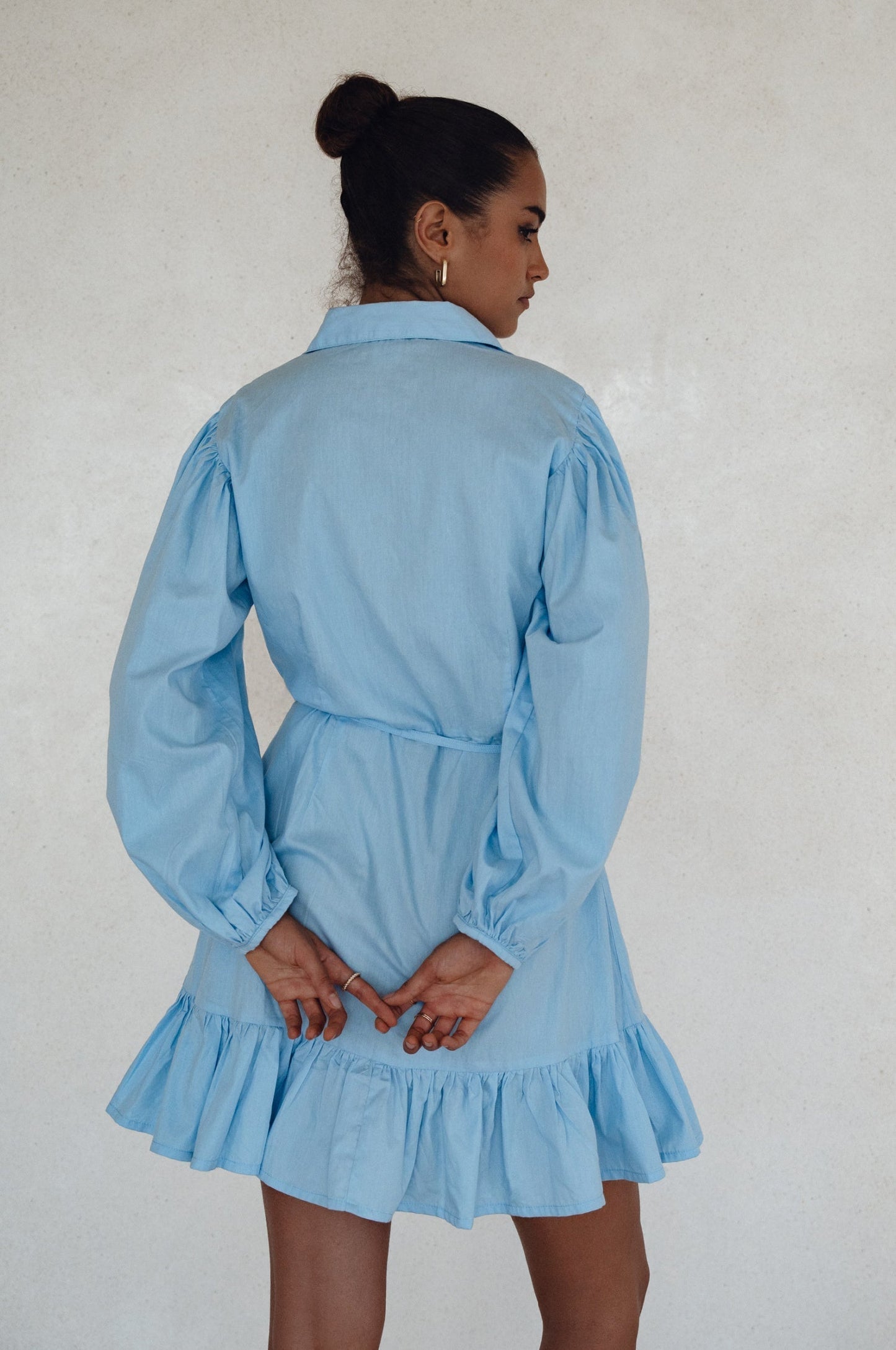 Chic Malina Cotton Mini Dress with Button Details