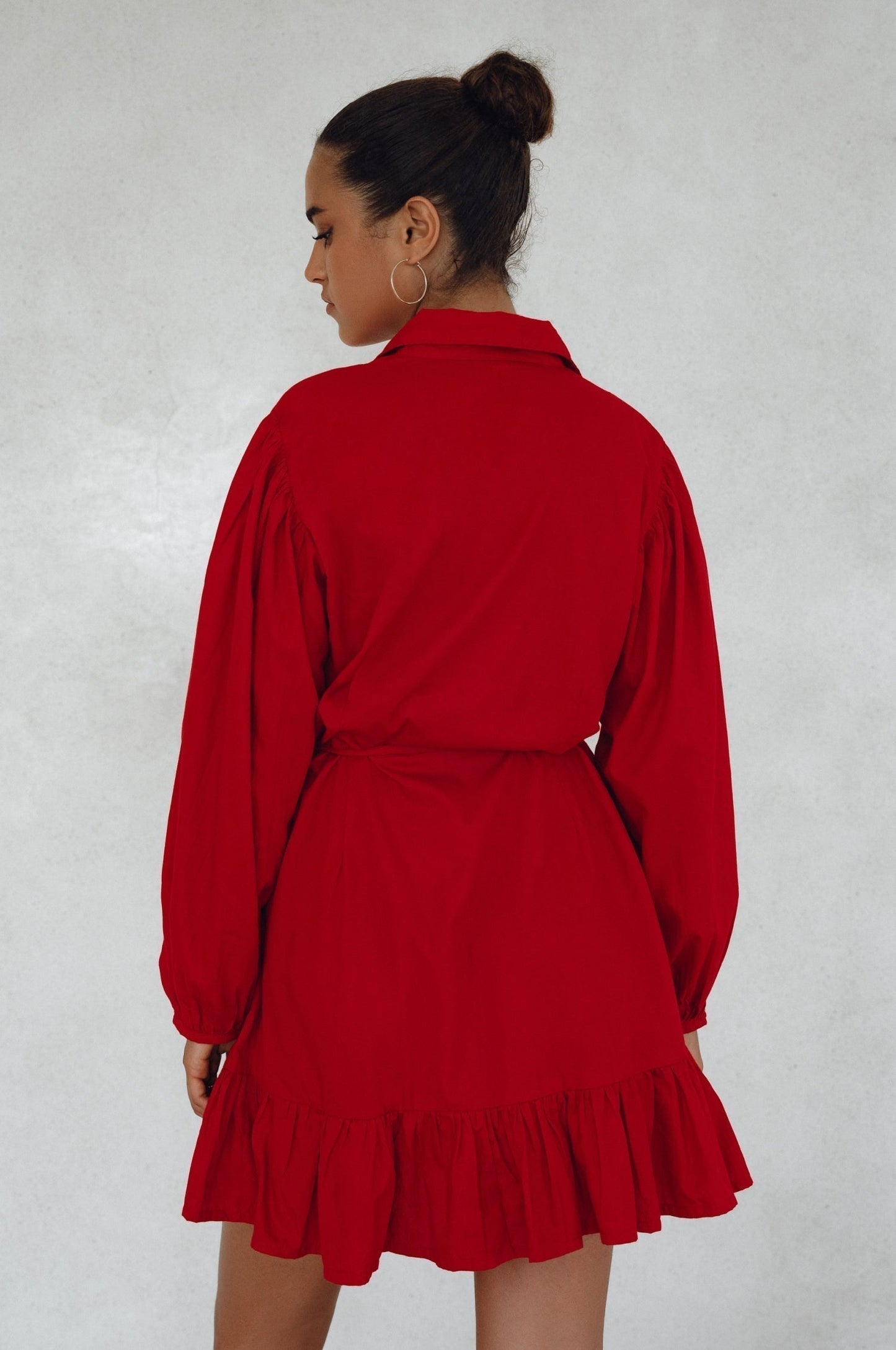 Chic Malina Cotton Mini Dress with Button Details