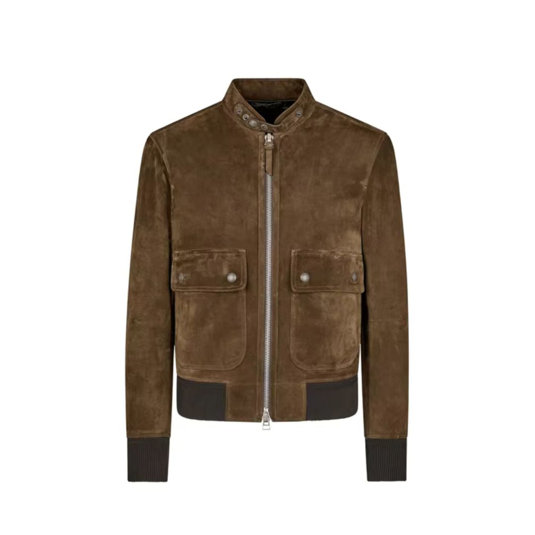 Stylish British Suede Leather Jacket for Men