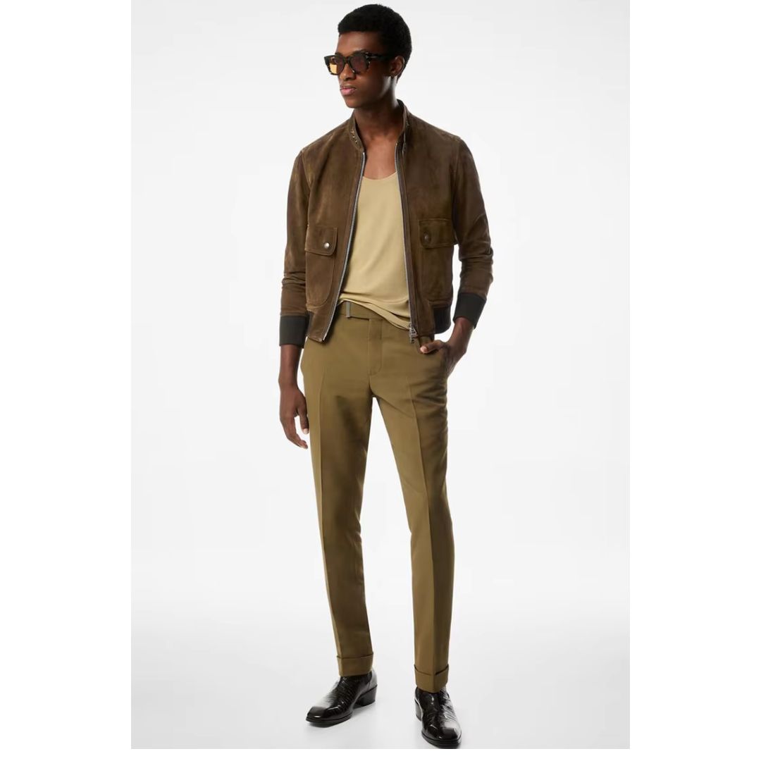Stylish British Suede Leather Jacket for Men