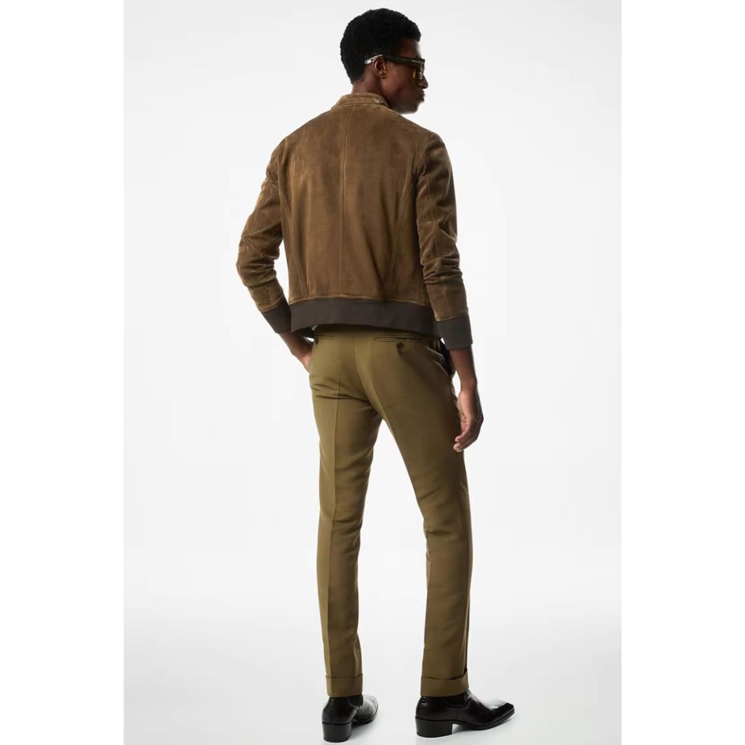 Stylish British Suede Leather Jacket for Men
