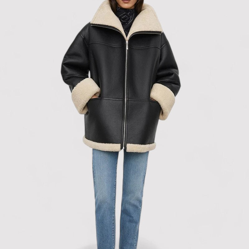 Vintage-Inspired Jacket with Cozy Fur Lining