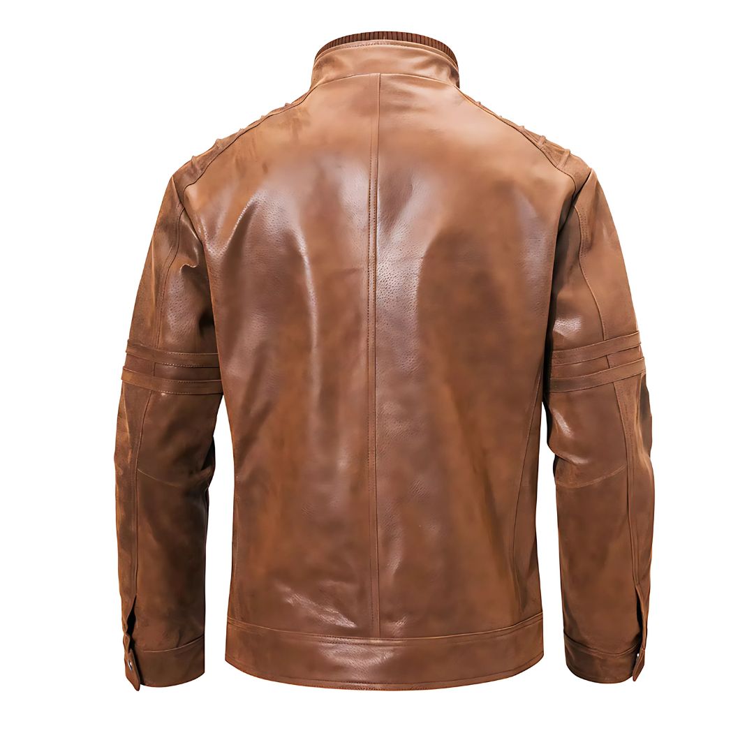 Stylish Men's Authentic Leather Biker Jacket