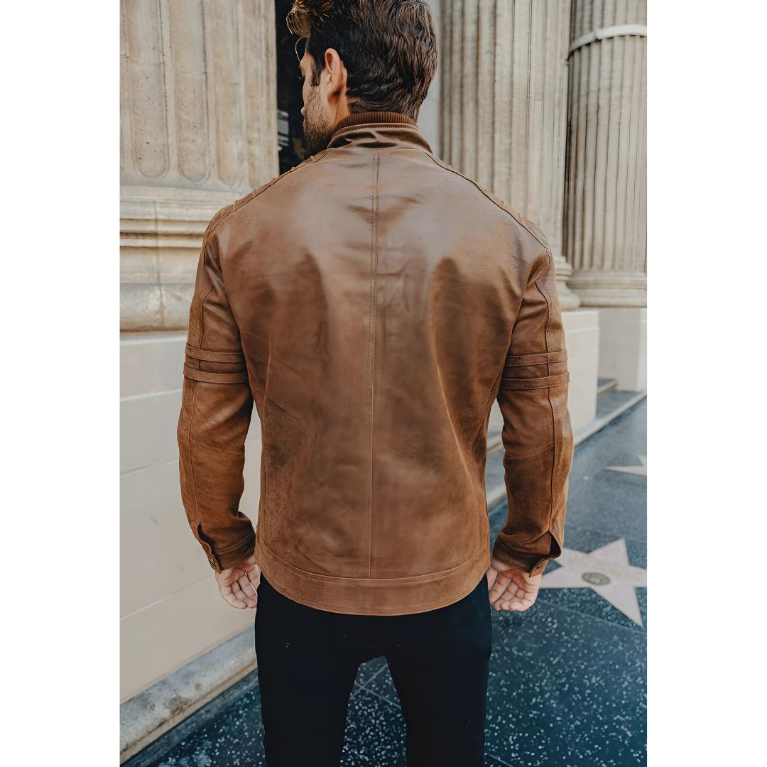Stylish Men's Authentic Leather Biker Jacket