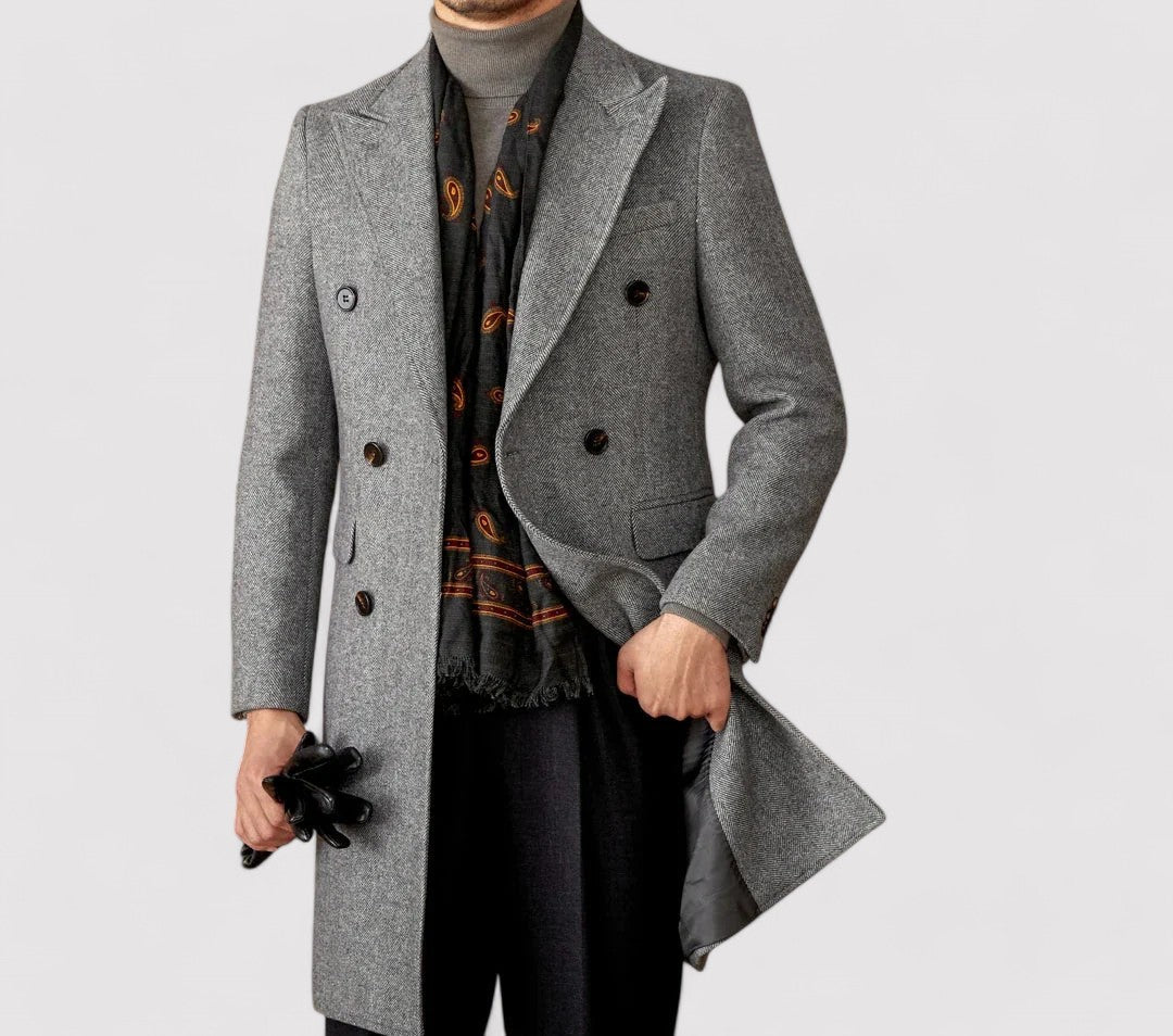 Stylish Men's Double-Breasted Wool Winter Coat