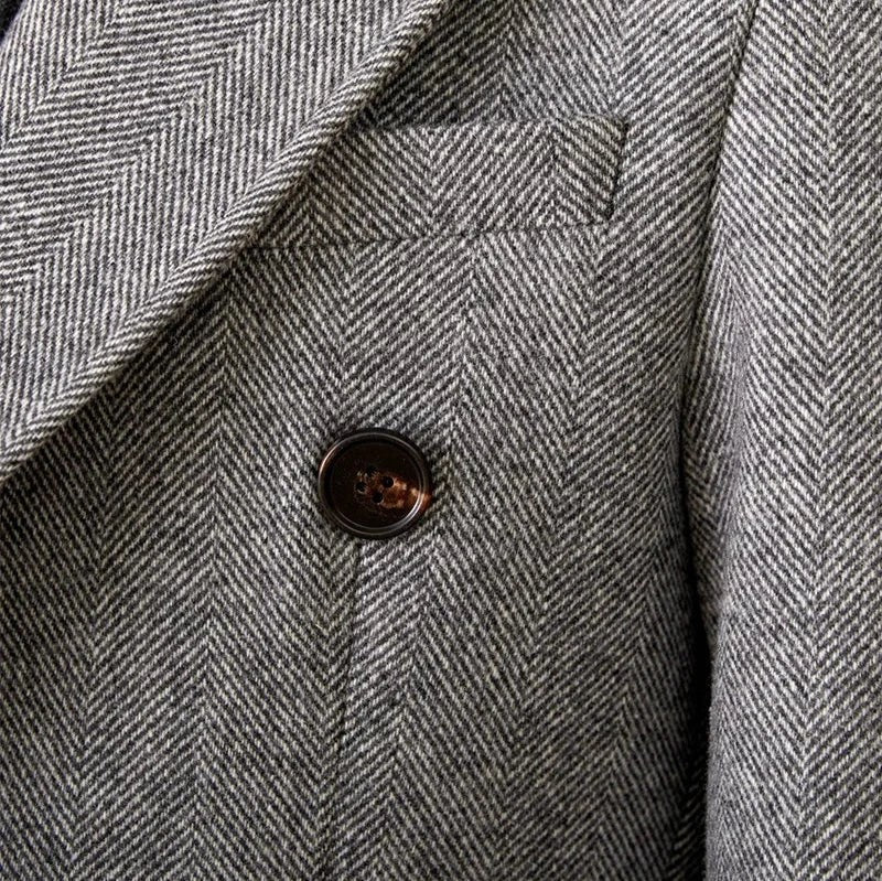 Stylish Men's Double-Breasted Wool Winter Coat