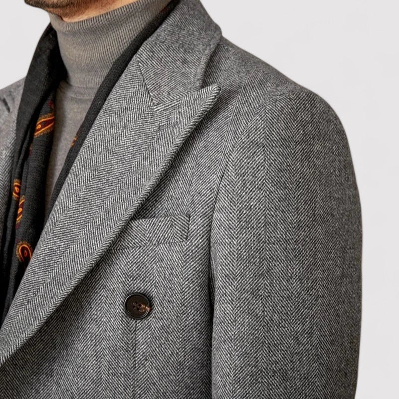 Stylish Men's Double-Breasted Wool Winter Coat