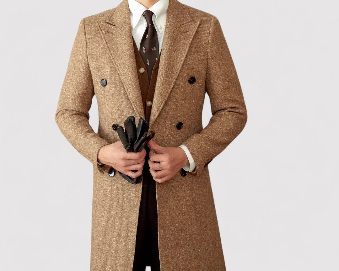 Stylish Men's Double-Breasted Wool Winter Coat