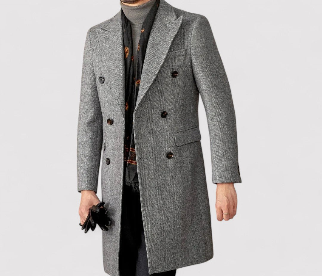 Stylish Men's Double-Breasted Wool Winter Coat