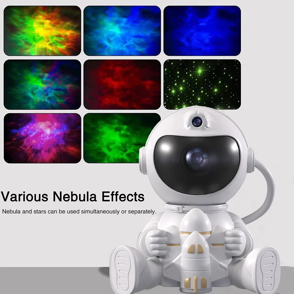 Rocket Astronaut LED Star Galaxies Projector Night Light