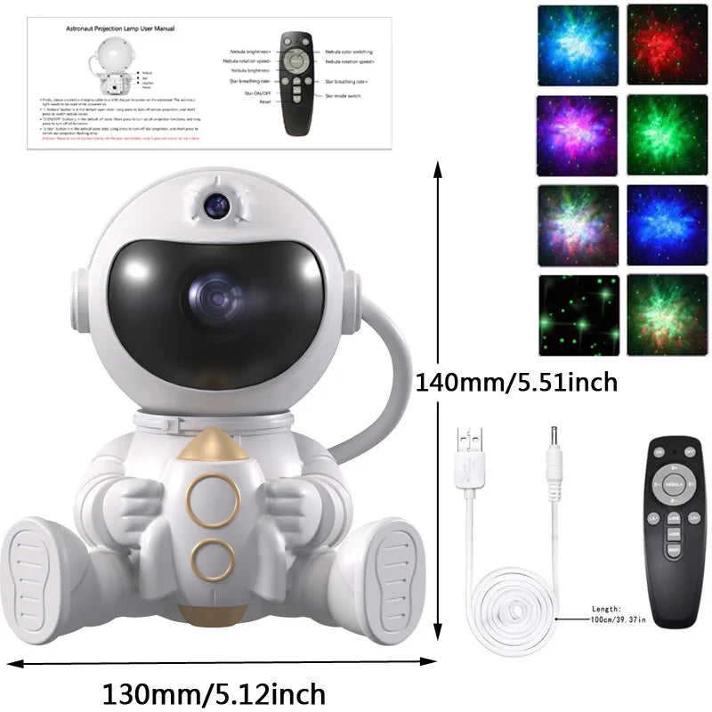 Rocket Astronaut LED Star Galaxies Projector Night Light