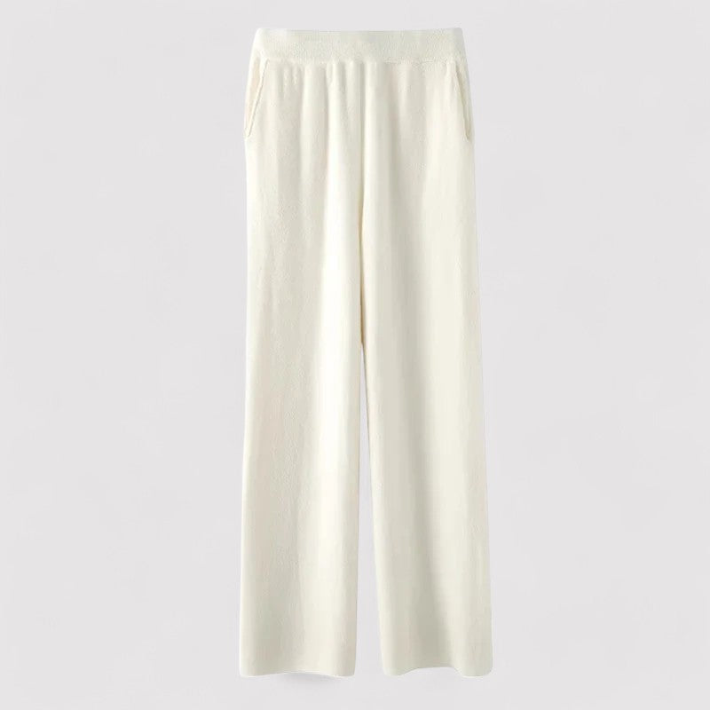 Luxe Cashmere Wide Leg Sweatpants with High Waist for Women