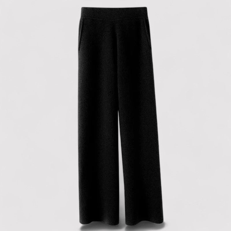 Luxe Cashmere Wide Leg Sweatpants with High Waist for Women
