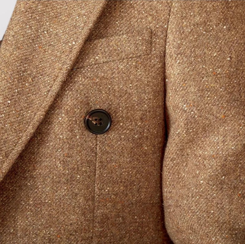 Stylish Men's Double-Breasted Wool Winter Coat