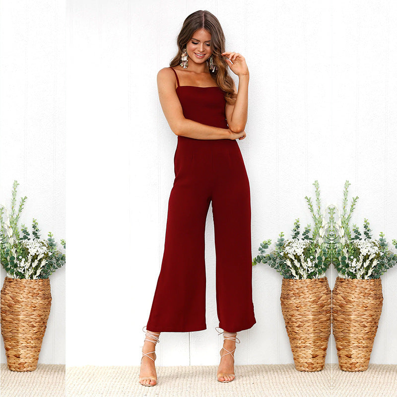 Chic Sleeveless Straight Leg Jumpsuit for Women
