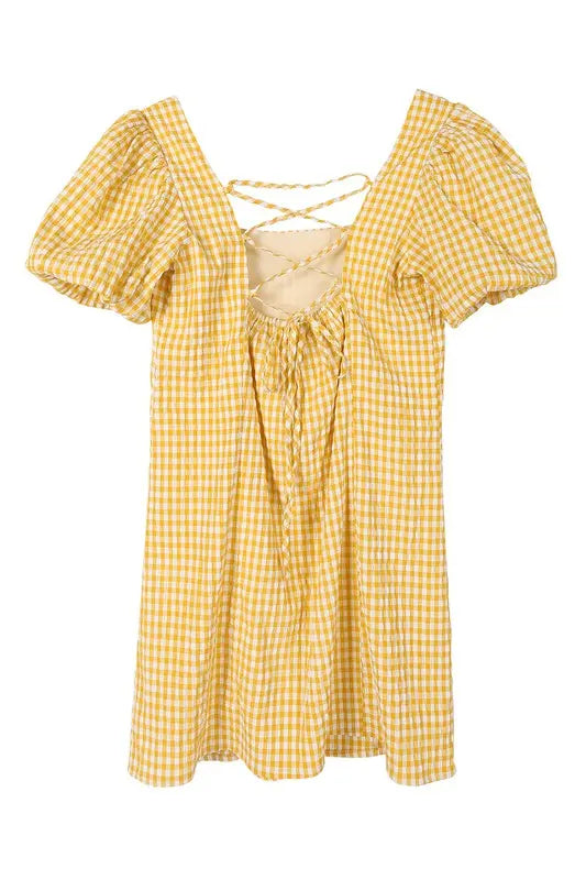 Charming Gingham Lilou Back Strap Dress