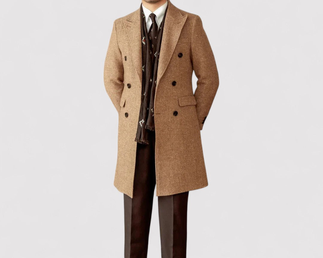 Stylish Men's Double-Breasted Wool Winter Coat
