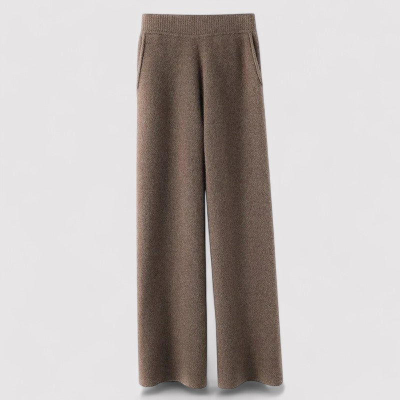 Luxe Cashmere Wide Leg Sweatpants with High Waist for Women