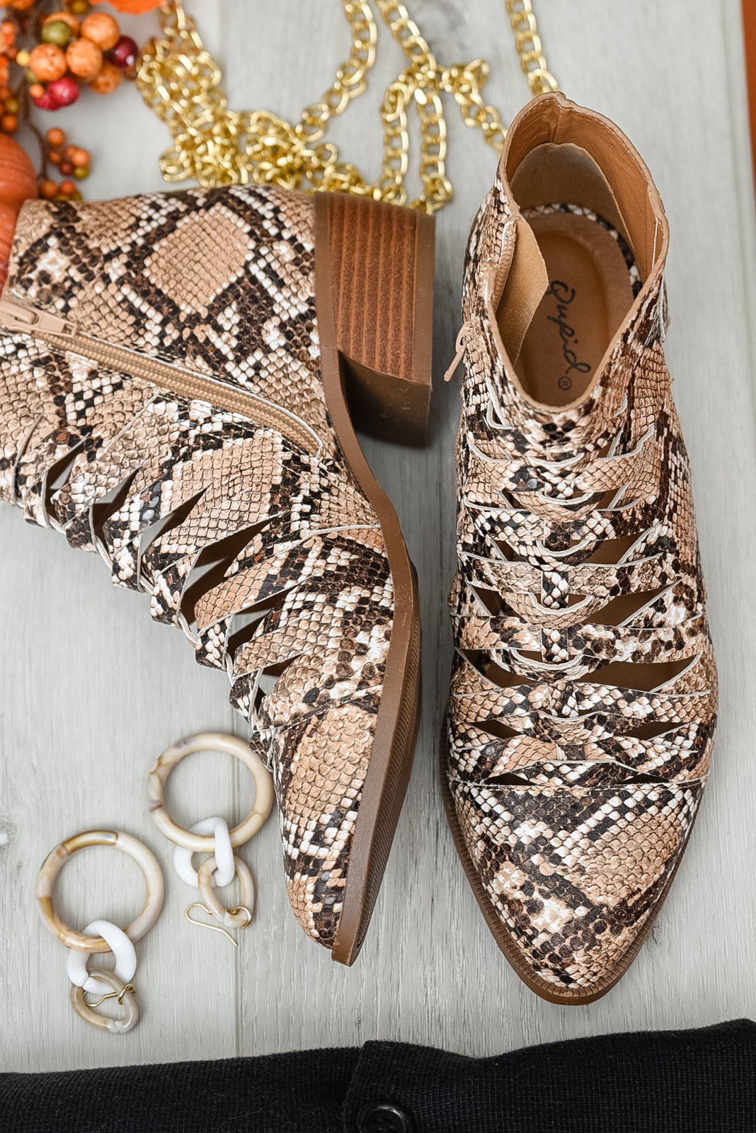 Snakeskin Ankle Boots