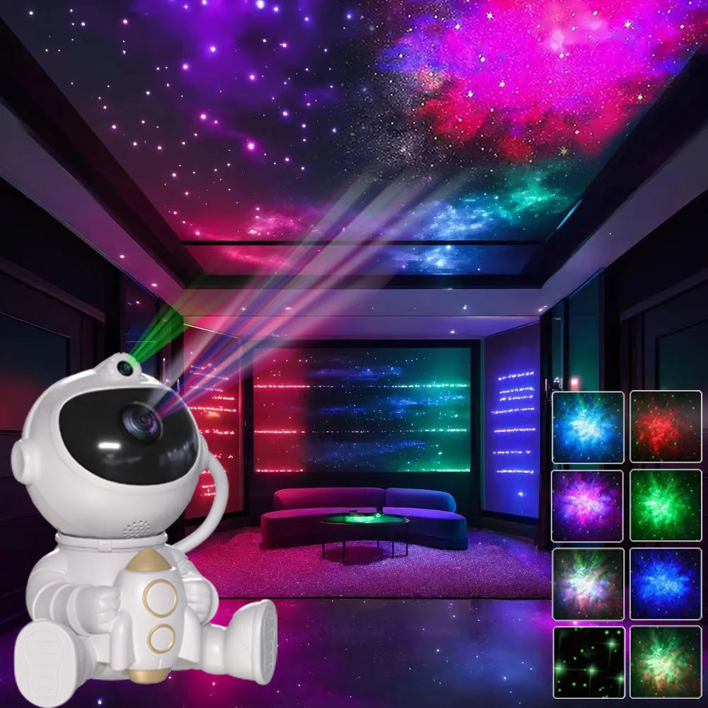 Rocket Astronaut LED Star Galaxies Projector Night Light