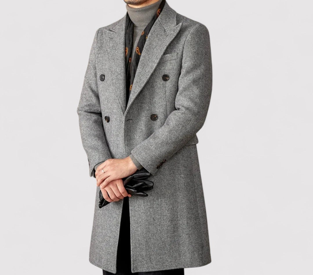 Stylish Men's Double-Breasted Wool Winter Coat