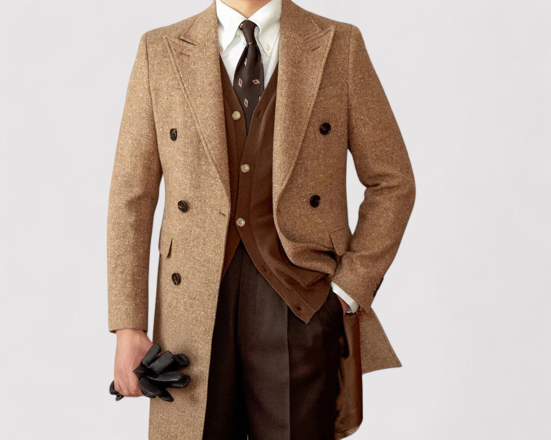 Stylish Men's Double-Breasted Wool Winter Coat