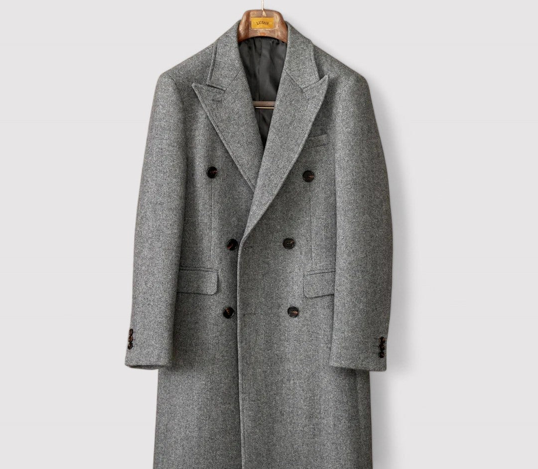 Stylish Men's Double-Breasted Wool Winter Coat