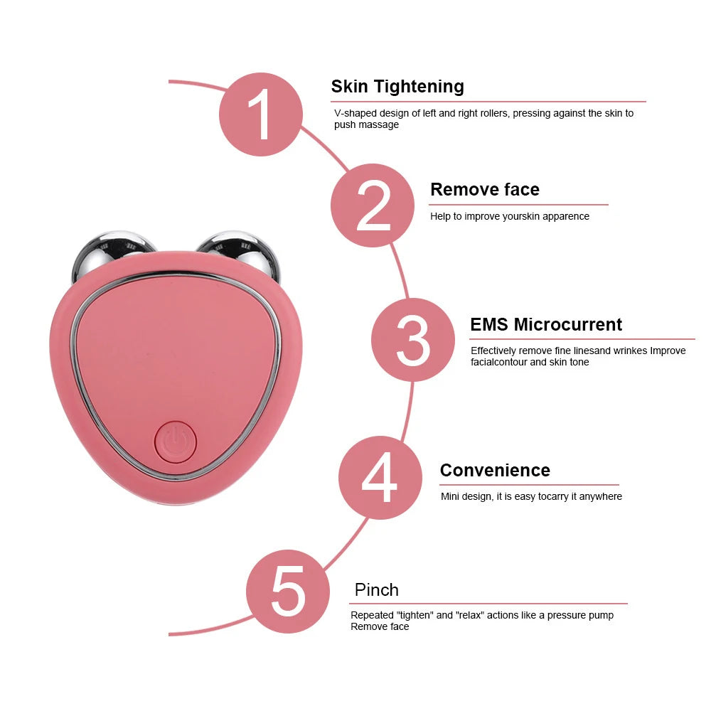 Face Lifting Machine Facial Massager Microcurrent Roller Skin Tightening Beauty Anti Wrinkle