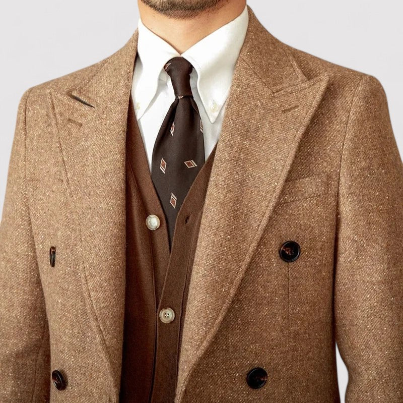 Stylish Men's Double-Breasted Wool Winter Coat