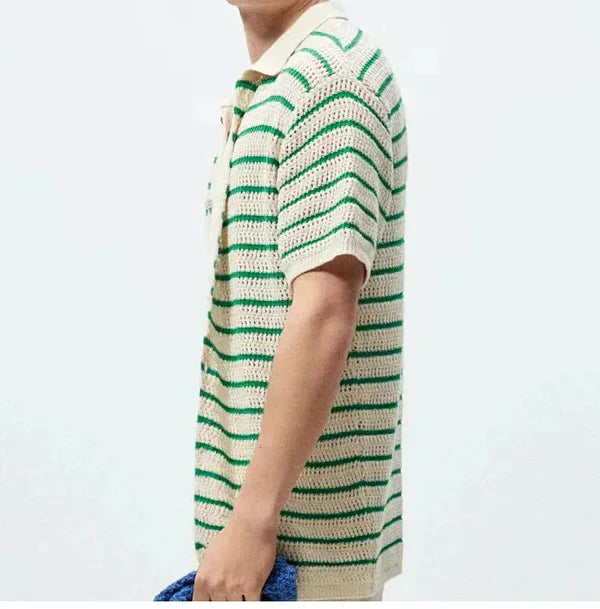 Elevate Your Style with the Marbella Knit Button-Up Shirt