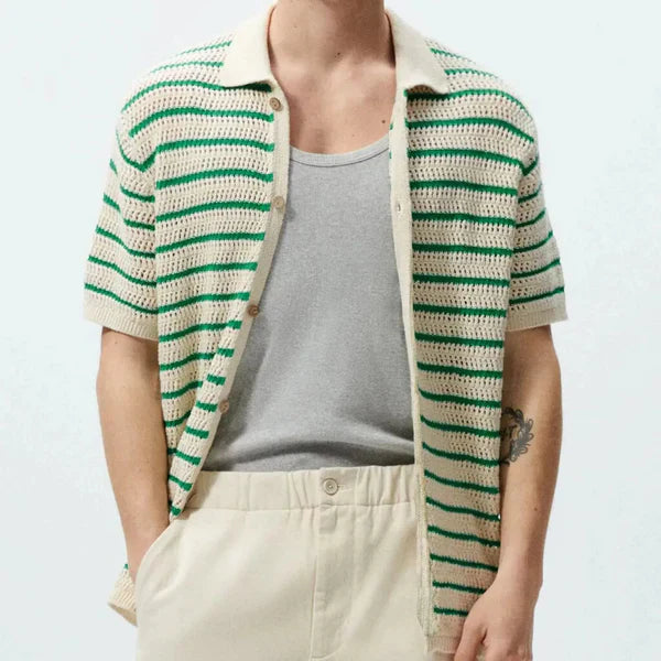Elevate Your Style with the Marbella Knit Button-Up Shirt