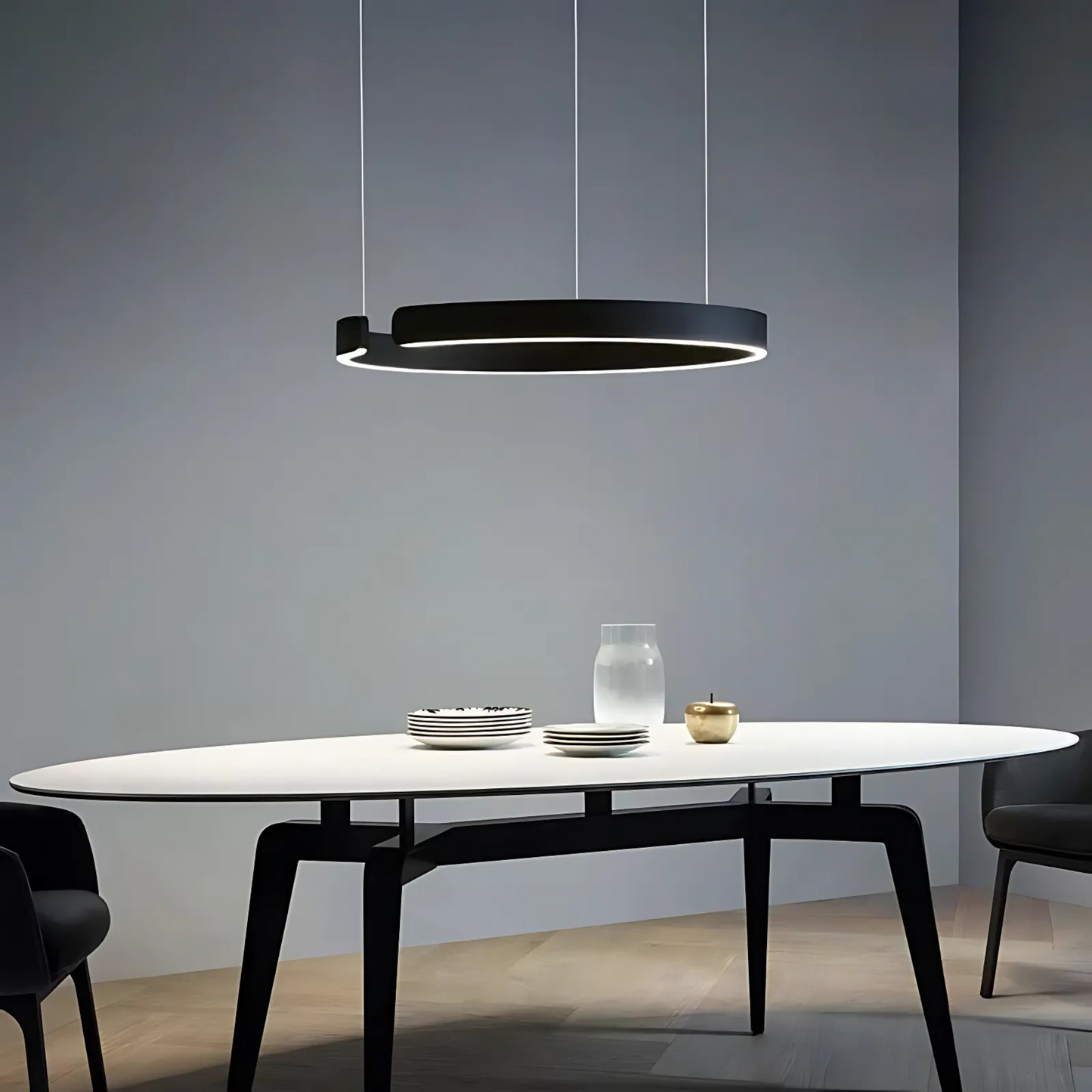 Chic Contemporary Halo Pendant Light