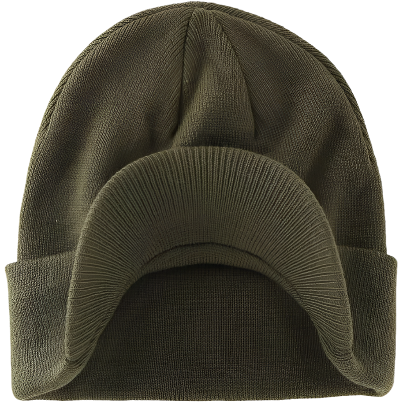 Stylish and Warm: Men's Double-Knit Cuffed Beanie Hat with Brim for Winter Comfort