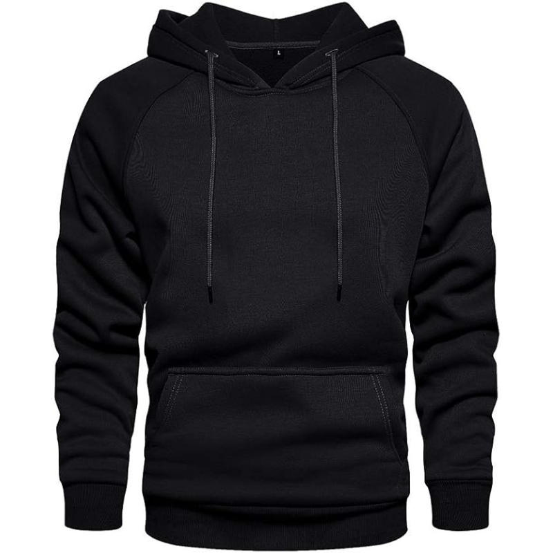 Men's Soft Blend Fleece Pullover Hoodie - Solid Color Sweatshirt with Kangaroo Pocket