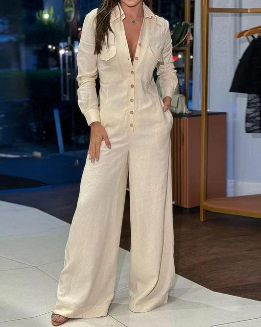 Chic Wide-Leg Jumpsuit for Women – Stylish Sleeveless One-Piece Ensemble
