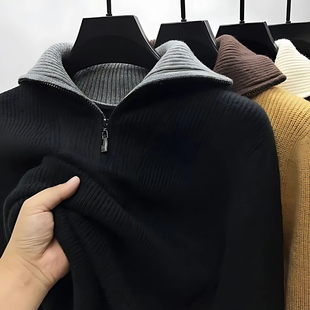 Stylish Men's Reversible High Neck Sweater for Versatile Fashion