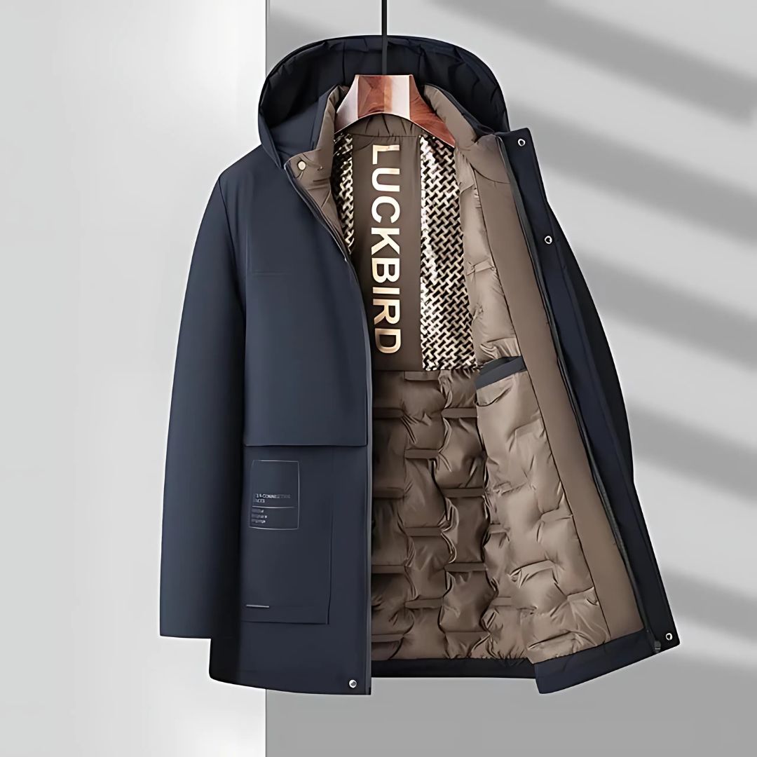 Stylish Men's Hooded Parka Jacket with Zip Closure