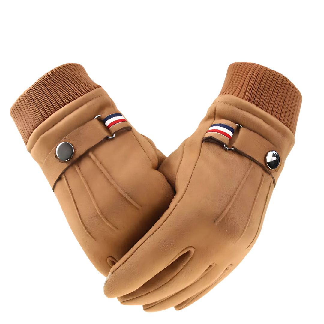 Stylish Men's Suede Touchscreen Winter Gloves