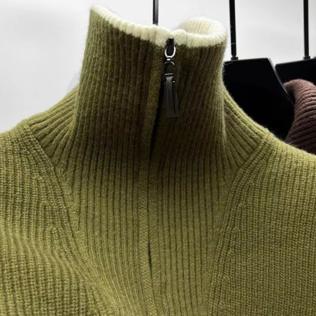 Stylish Men's Reversible High Neck Sweater for Versatile Fashion