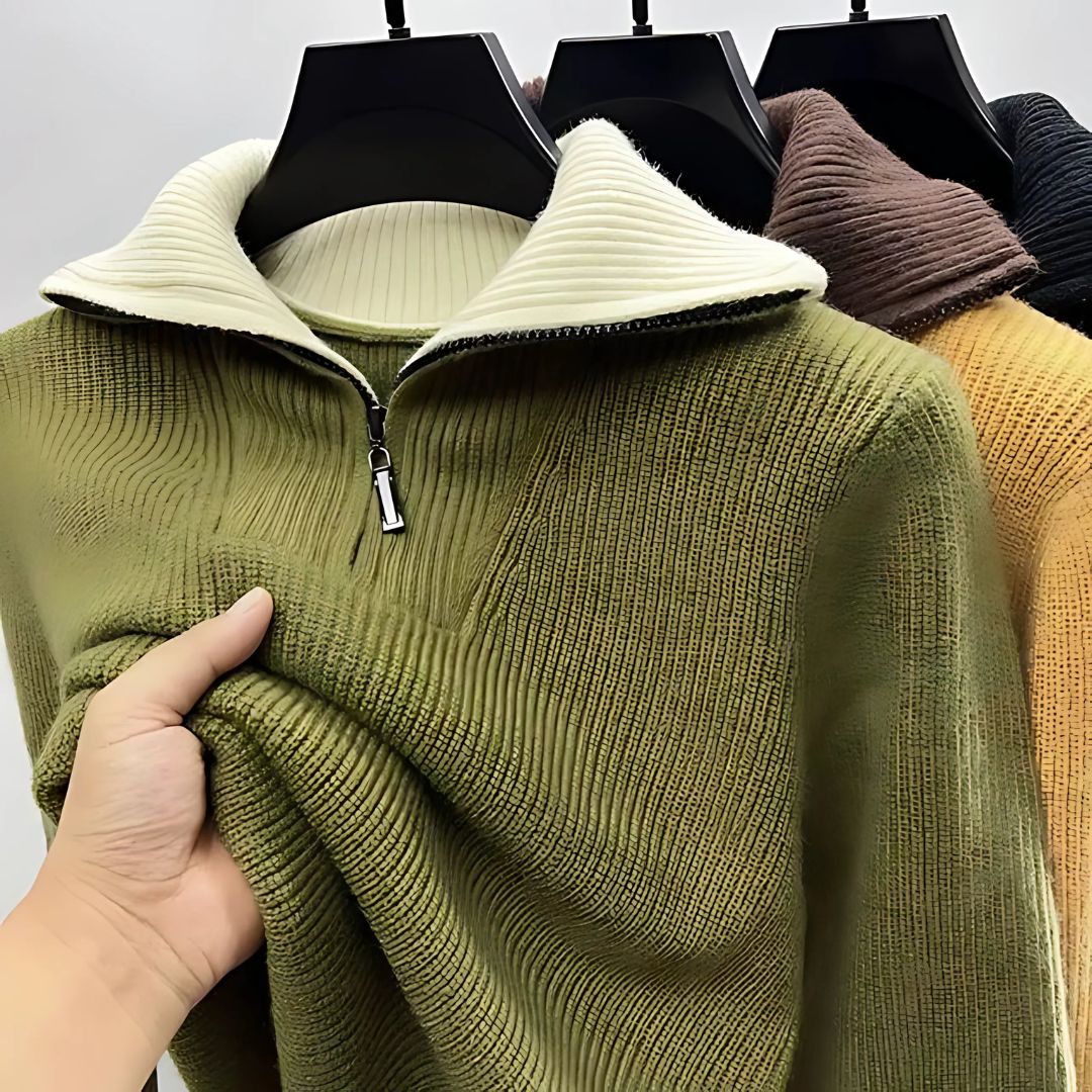 Stylish Men's Reversible High Neck Sweater for Versatile Fashion