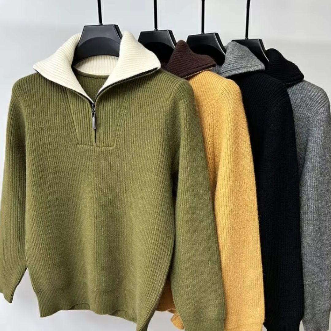 Stylish Men's Reversible High Neck Sweater for Versatile Fashion